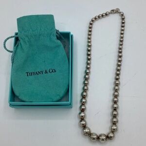 PRE OWNED TIFFANY & CO. SILVER GRADUATED BEADED NECKLACE